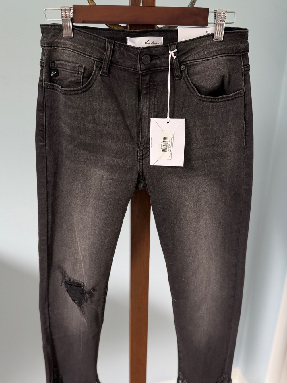 Kancan Black Mid Rise Ankle Skinny